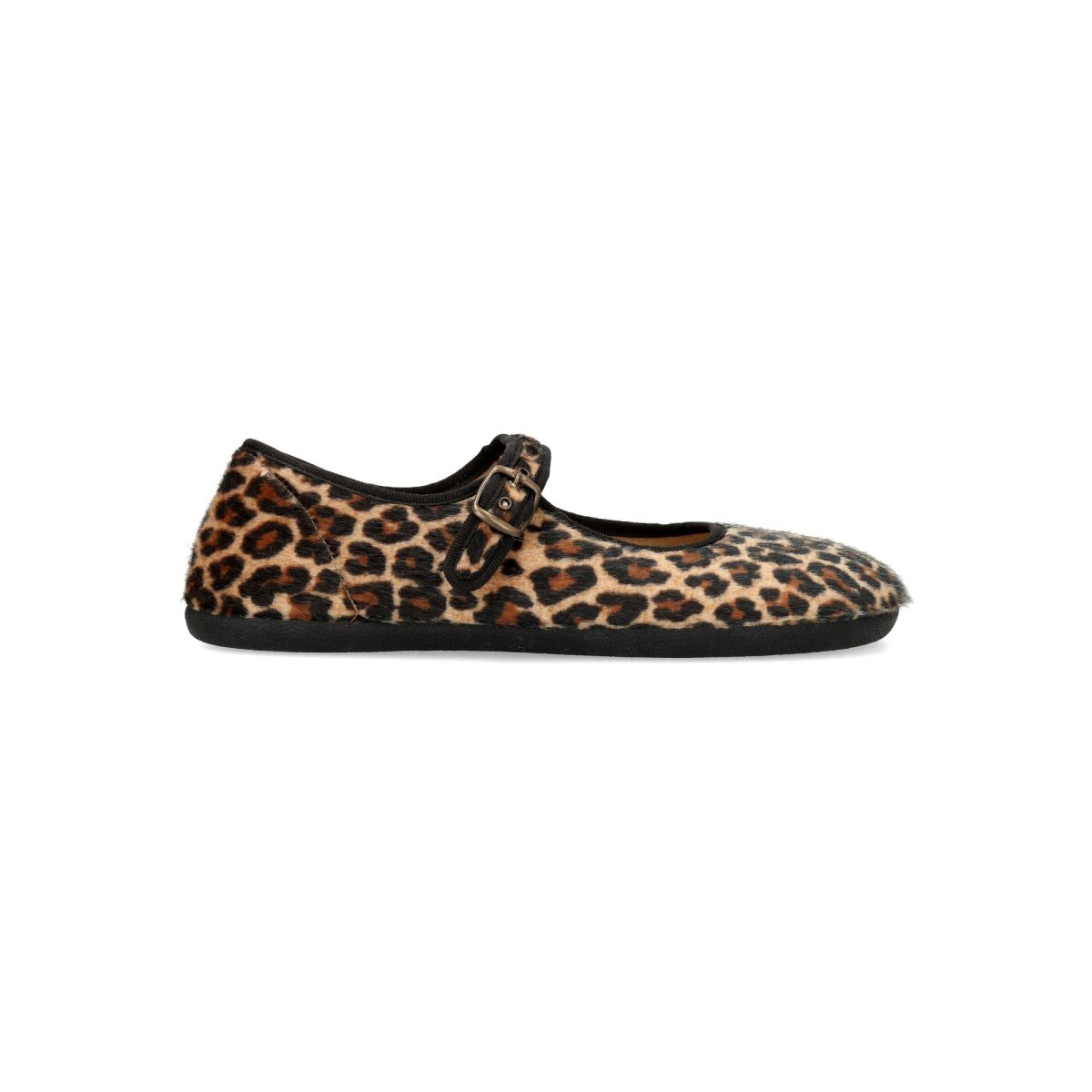 Batilas - Mercedita barefoot de terciopelo con estampado leopardo para niñas, suela antideslizante y flexible