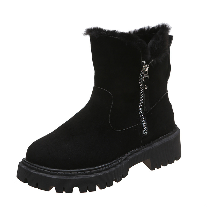 Botines punk para Mujer, Tacones gruesos, Primavera y Primavera, BOTAS de plataforma impermeable de Tacón Bajo, Piernes Finas, elásticas para Mujer BOTAS, 43 Talla Grande
