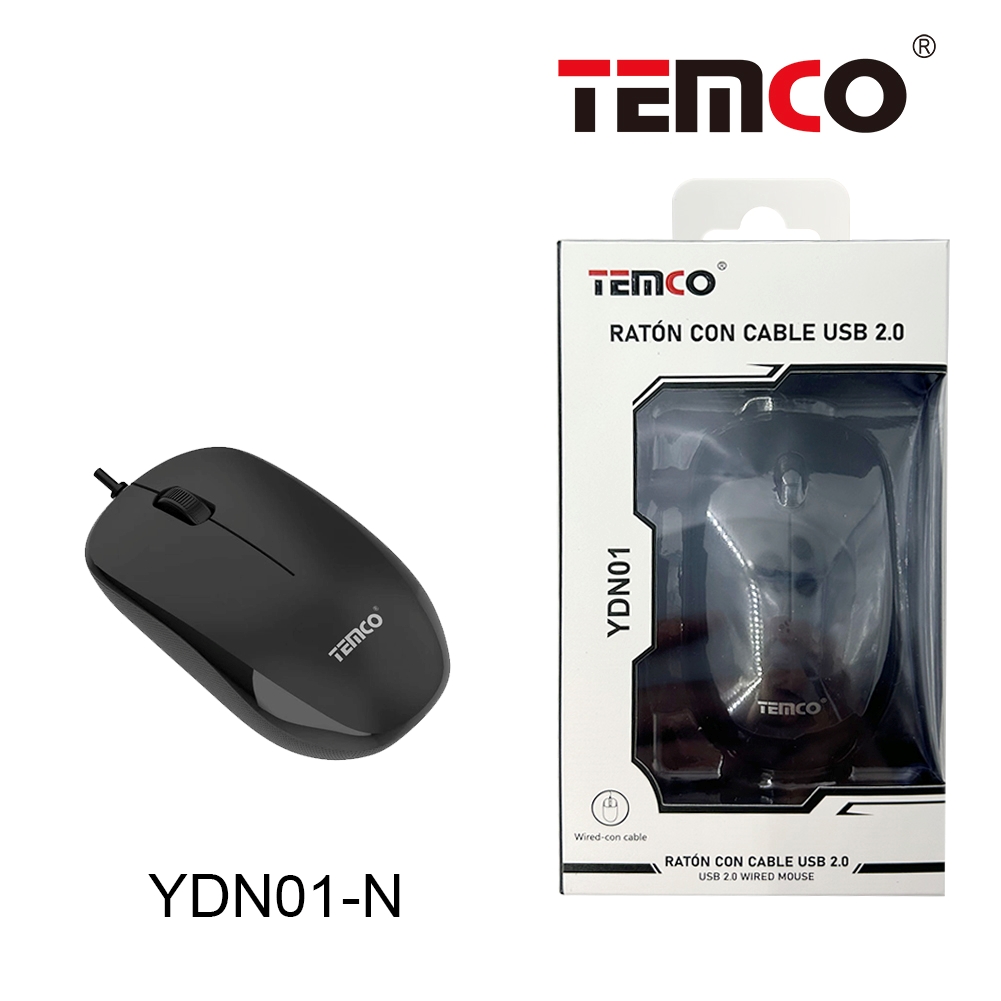 Ratón con cable Negro