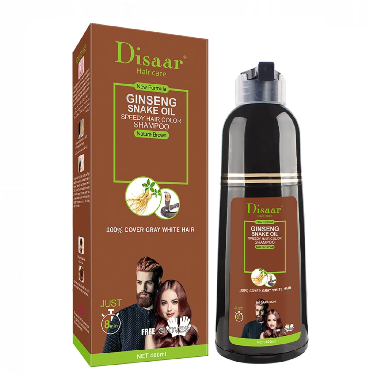 CHAMPÚ TINTE NATURAL BROWN (CASTAÑO) DISAAR 400 ml