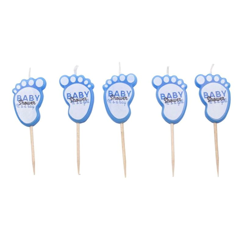Velas Pies Azules - Incluye Clavo - Material Parafina