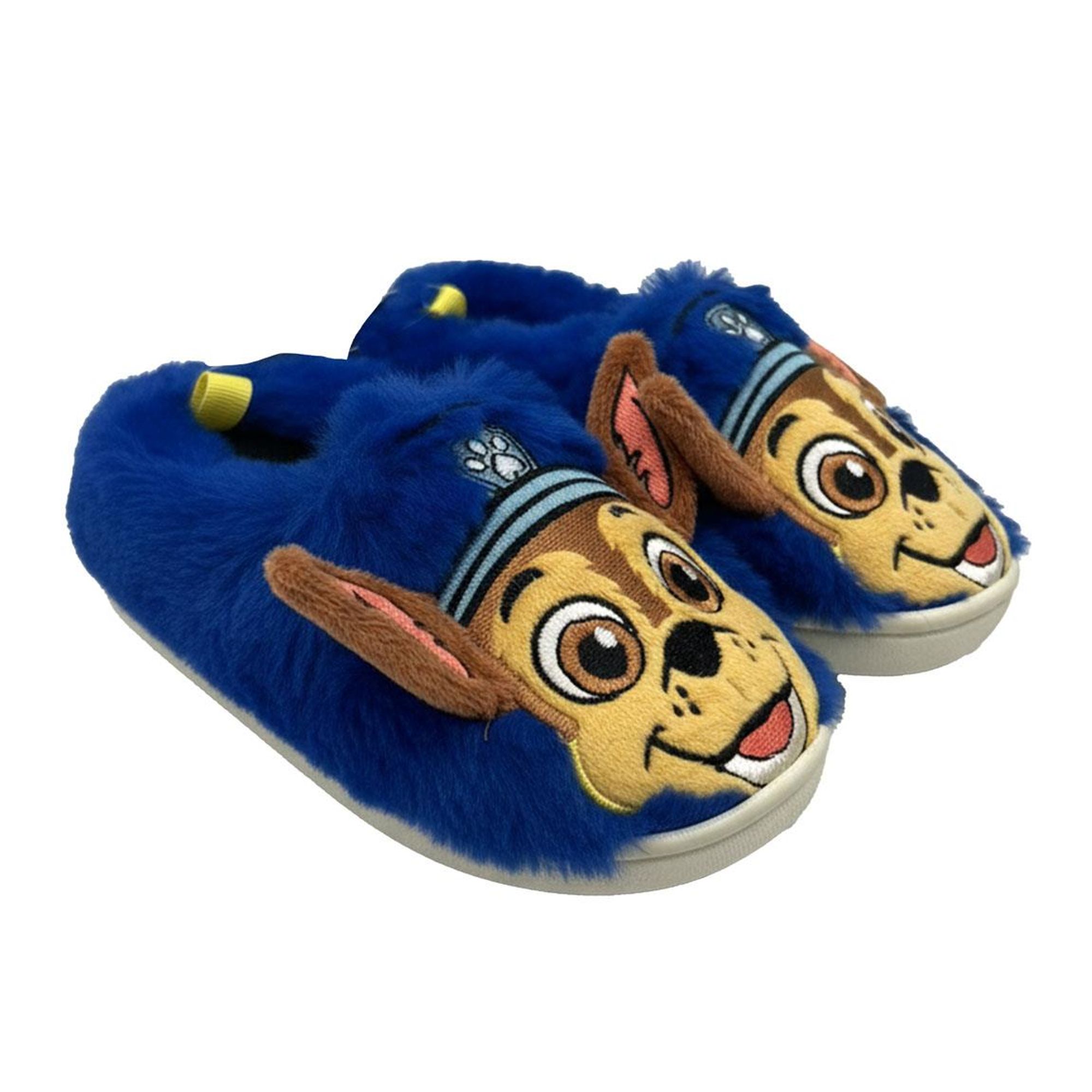 Zapatillas de estar por casa infantiles Paw Patrol para niños y niñas, pantuflas suaves y cálidas con diseño Chase 3D azul, ideales para invierno y uso diario en casa