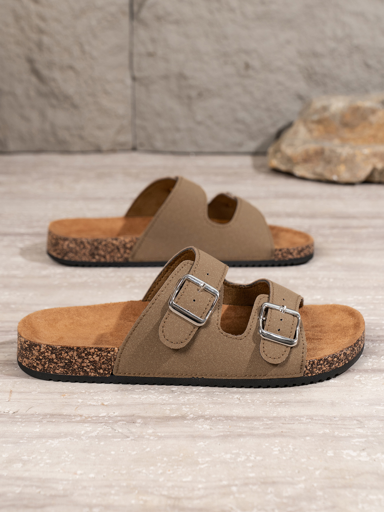 TK Zapatillas De Moda Para Hombre Impermeables Antideslizantes Slip-On Versátiles Para Interior Y Exterior Con Hebilla