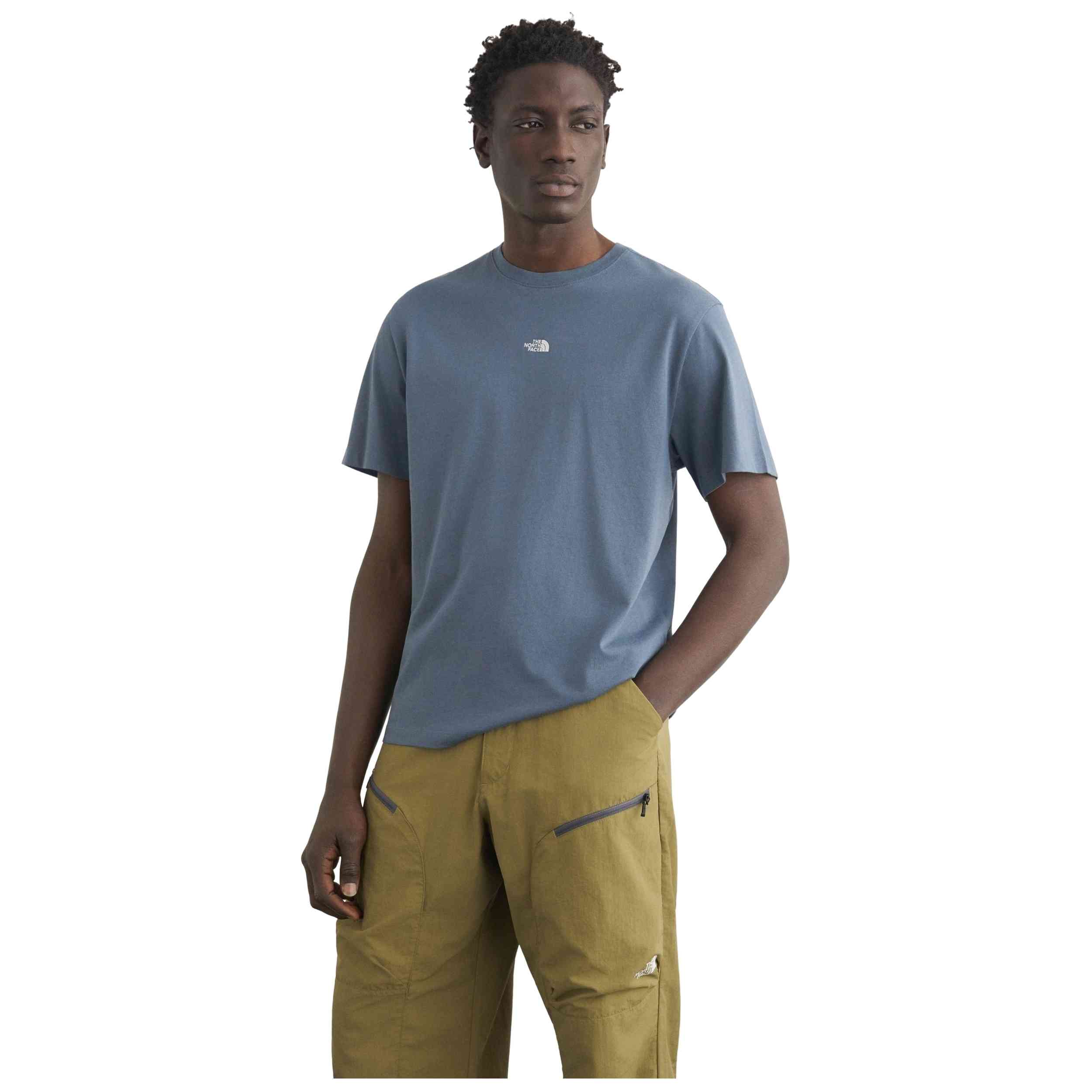 Camiseta De Manga Corta The North Face modelo M ESSENTIAL CENTER LOGO RELAXED SHORT SL GRANITE GREY para hombre y mujer en color Azul