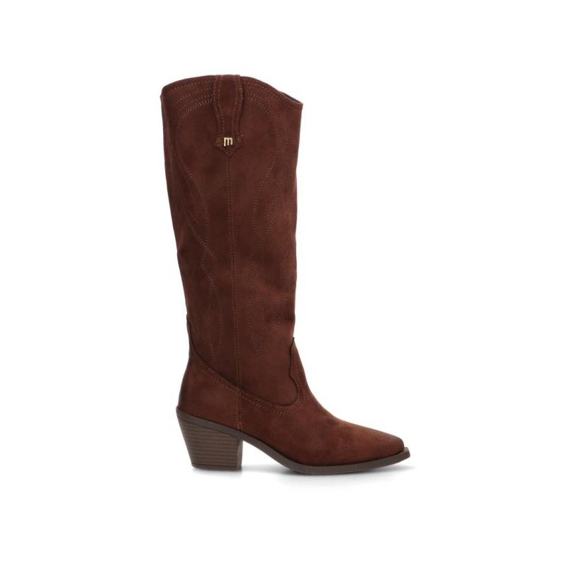 Bota Campero Mustang - Mujer - Tacón Medio - Modelo 55349 - Color Café