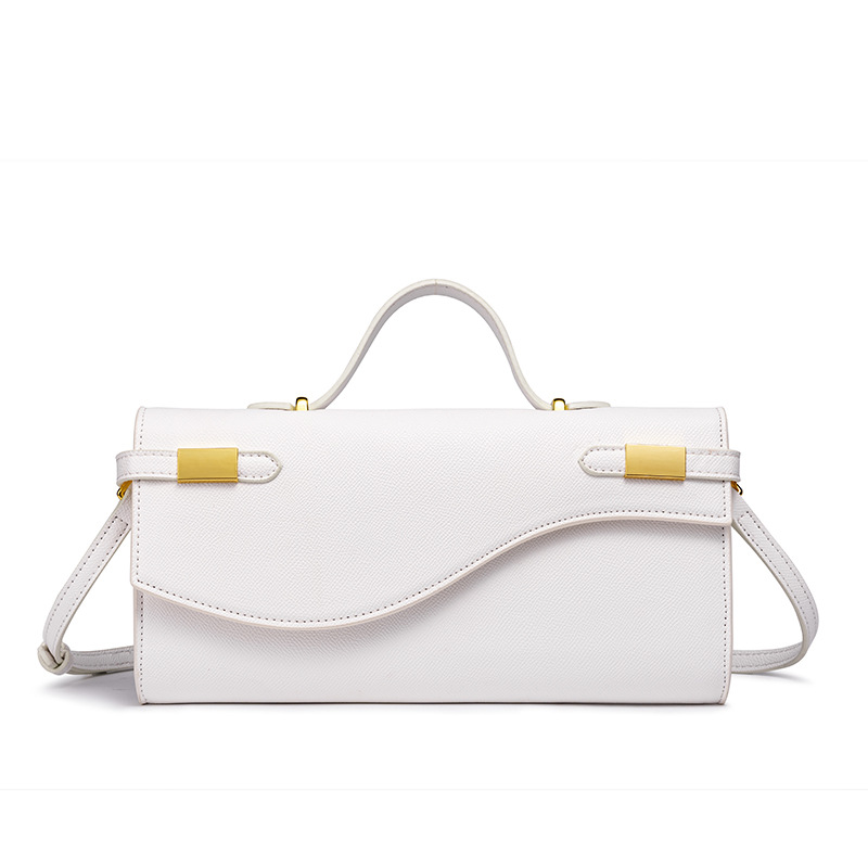 Bolso de hombro largo minimalista para viajes, color sólido, bolso de mano formal para mujer con correa desmontable