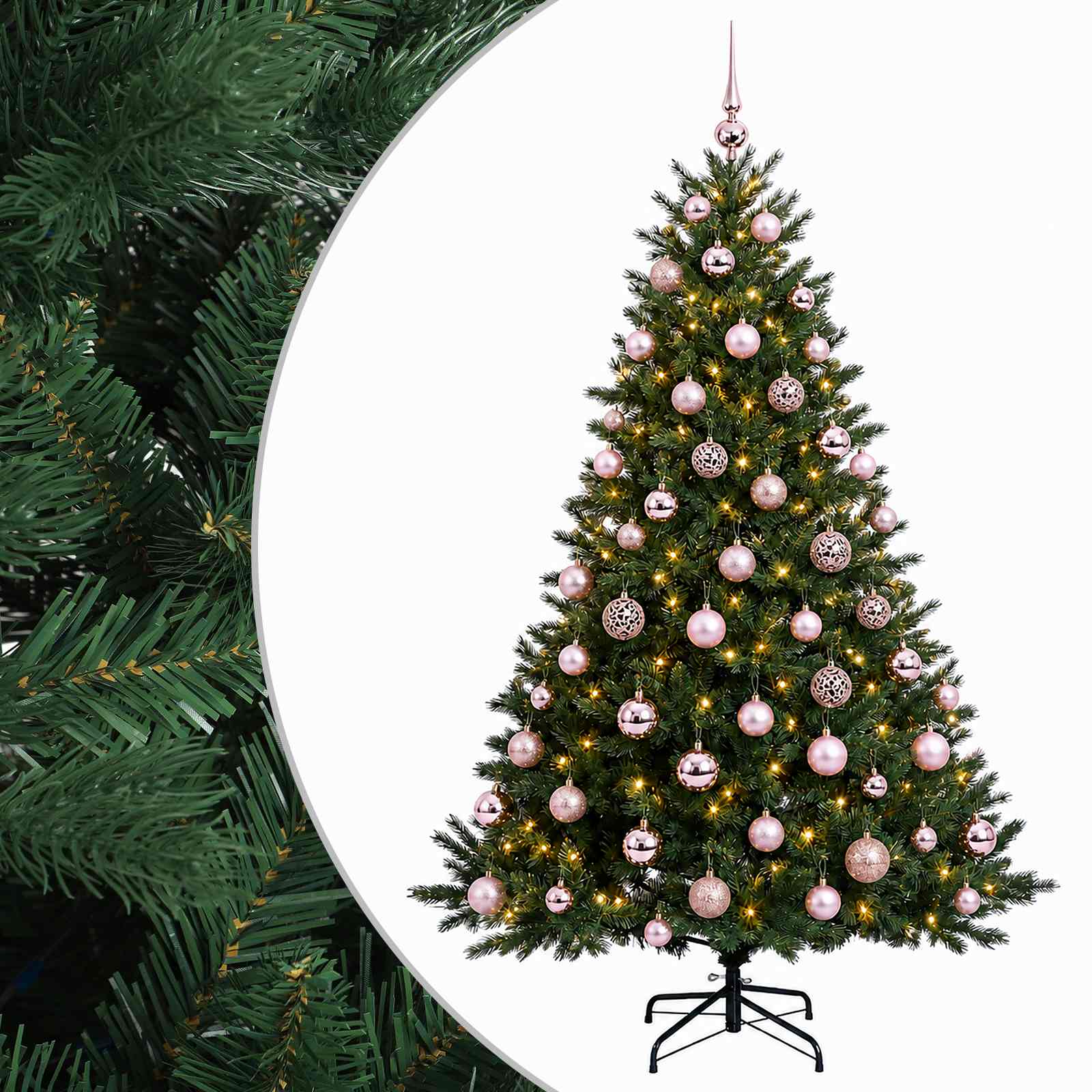 vidaXL Árbol de Navidad artificial con bolas 240 cm 300 LED Multicolor