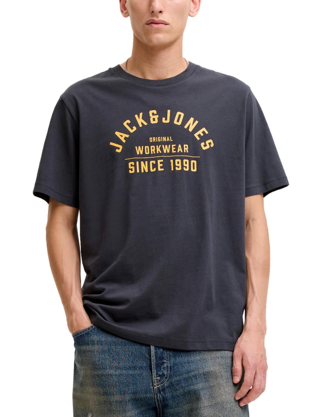 Camiseta Jack&Jones Bluthor marino manga corta para hombre