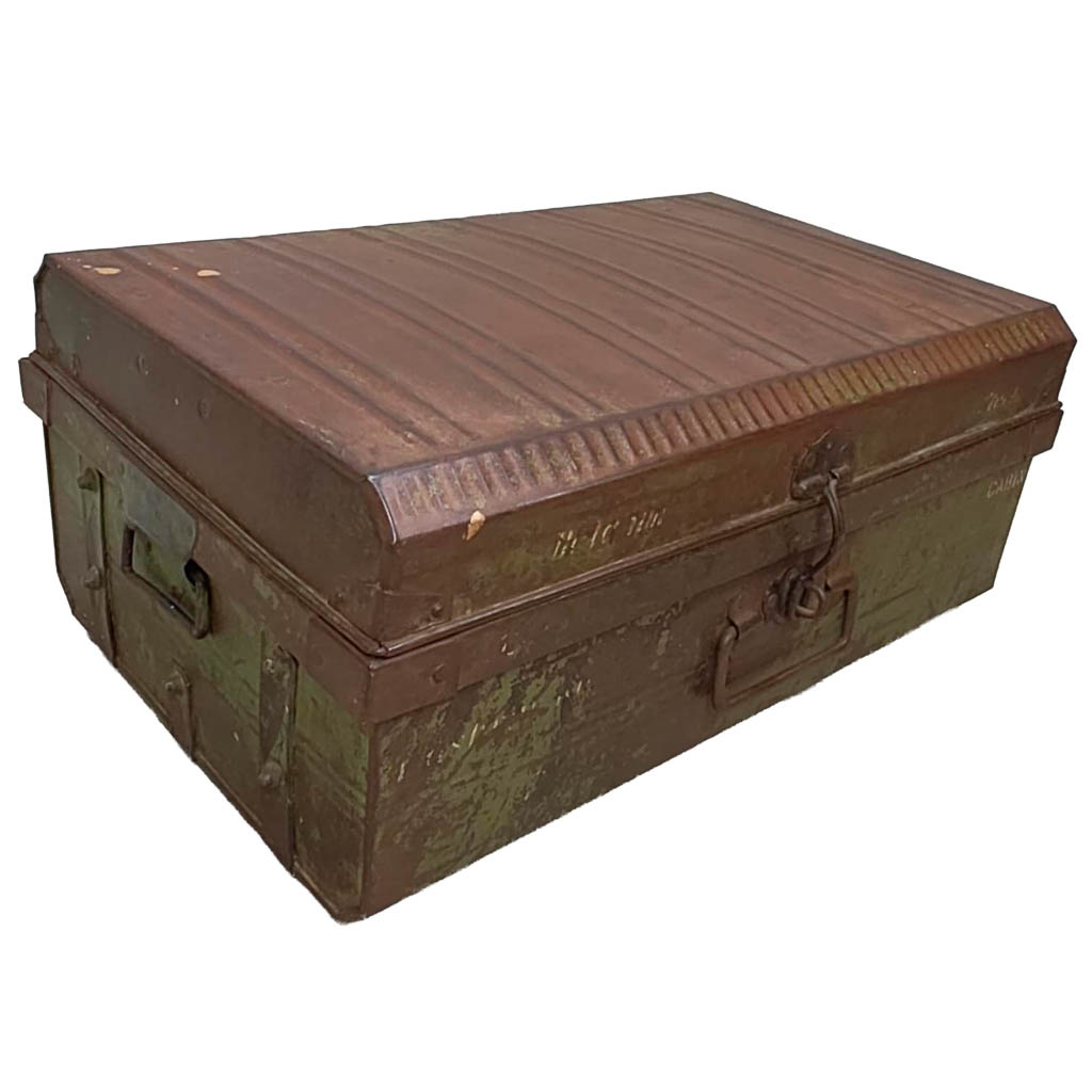 Wonderlust Deco - Maleta de metal acabado artesanal marrón 67x37x25h cm Marrón 67x37x25h cm