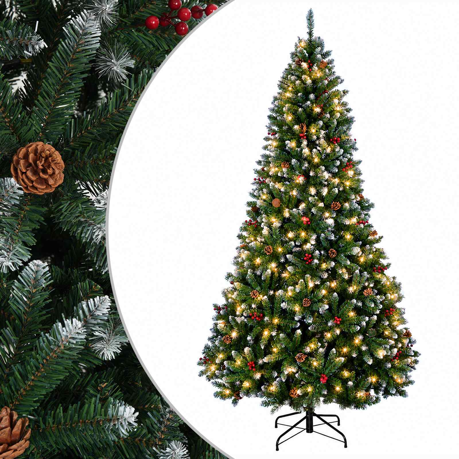 vidaXL Árbol de Navidad artificial con ramas articuladas 210 cm