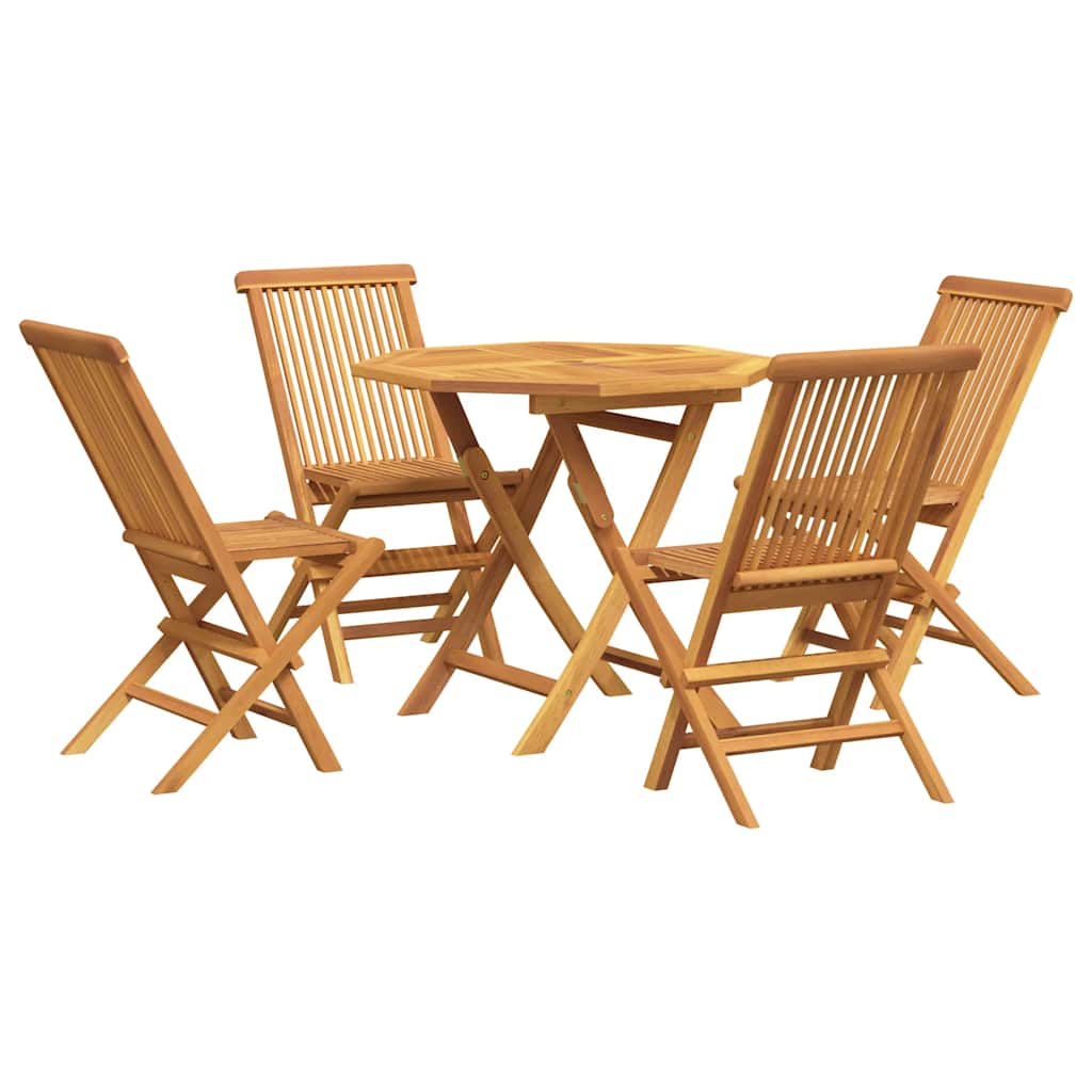 vidaXL Conjunto de comedor de jardín 5 piezas madera maciza de teca