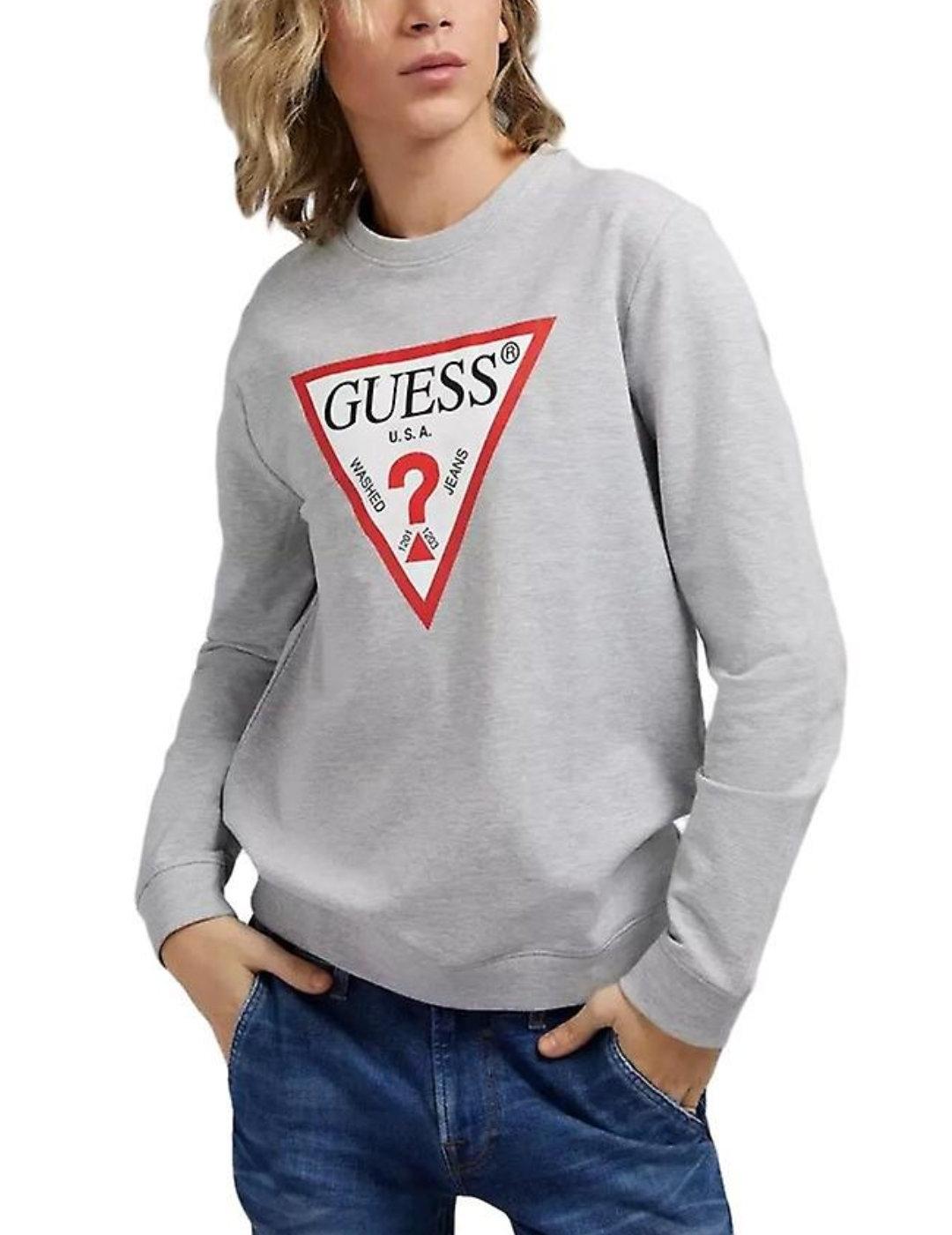 Sudadera Guess Audrey gris sin capucha para hombre