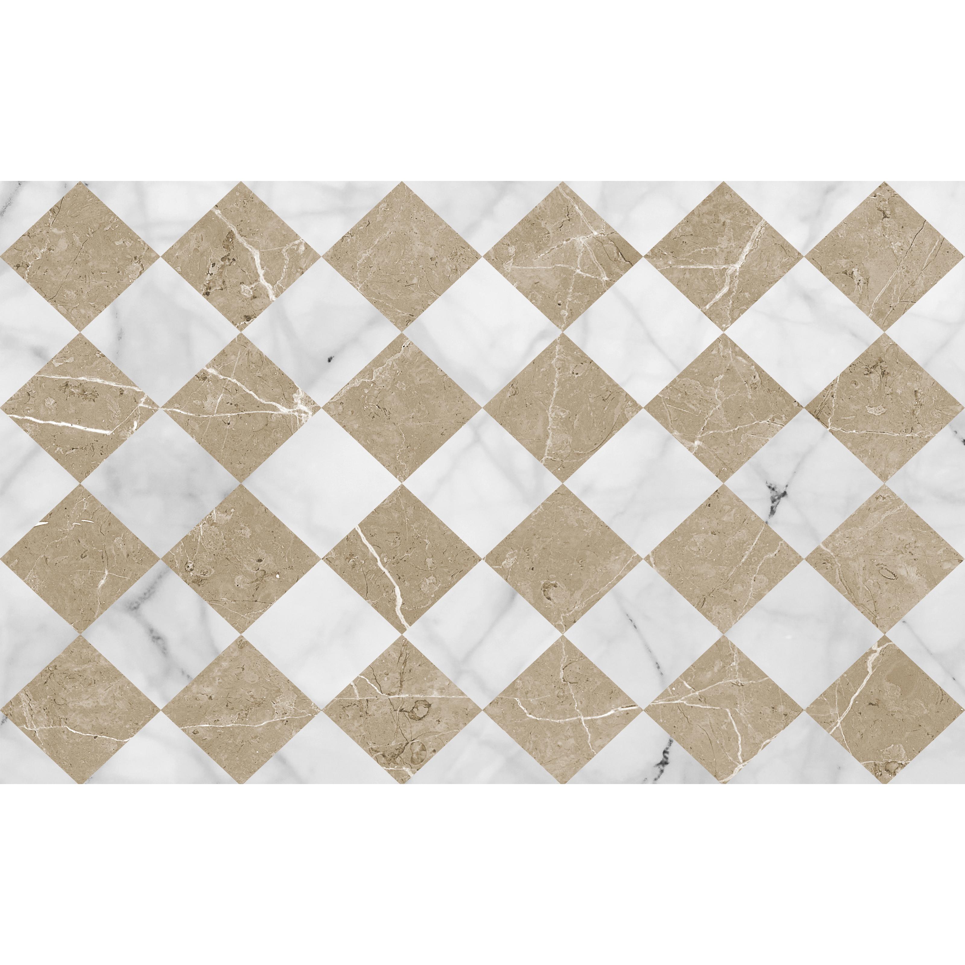 VINILIKO, Alfombra interior/exterior PVC Gadir Sepia, estilo baldosas