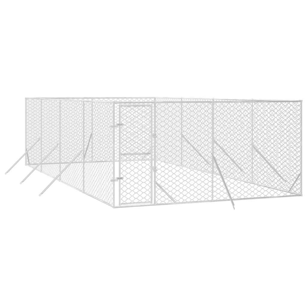 vidaXL Perrera de Exterior Jaula Caseta para Perros Acero Galvanizado Plateado Dimensiones 2 x 2 x 2 m, 2 x 6 x 2 m, 4 x 4 x 2 m y mas