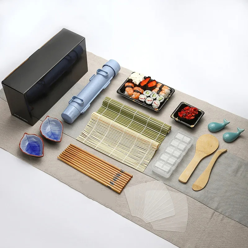 Om Home Kit De Hacer Sushi Sushi Maker Set Máquina Molde De Sushi Bazooka Roller Con Almohadilla De Bambú Para Rollo De Verduras Y Carne DIY