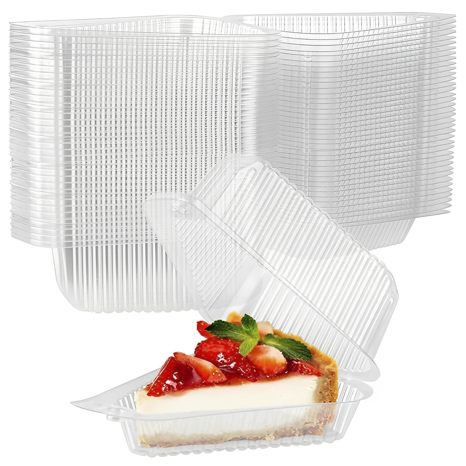 TK Caja De Pasteles Triangular Reutilizable Ecológica 300/100Pcs Cubierta Para Sandwiches Y Frutas Empaque De Alimentos Transparente