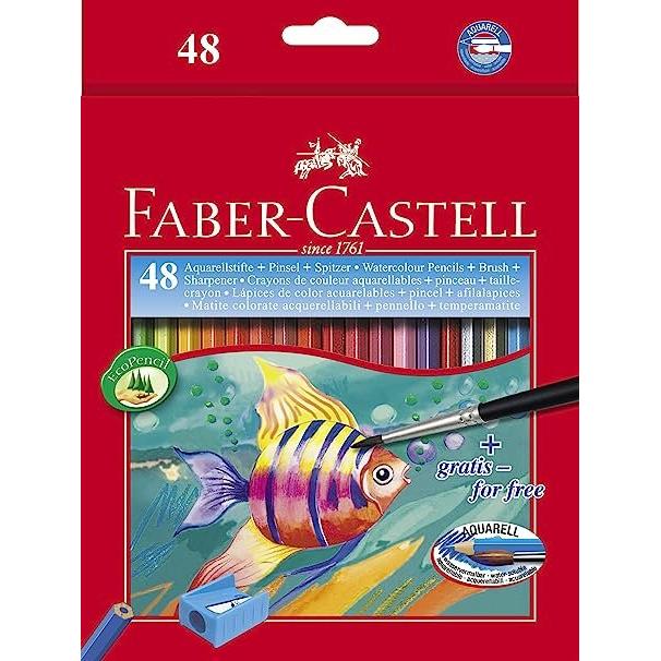 FABER LAPIZ FABER CASTELL ACUARELABLE 48 COLORES SERIE ROJA SERIE ROJA 18x180x240 Cms.