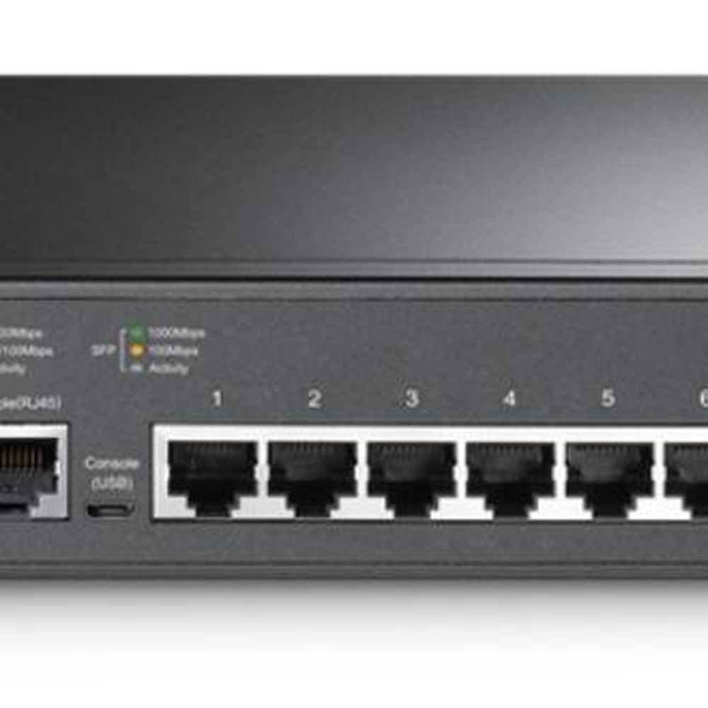 TP-Link - Switch gestionado TL-SG3210 JetStream L2+ con 8 puertos Gigabit y 2 ranuras SFP para red Omada, gestión en la nube y seguridad avanzada