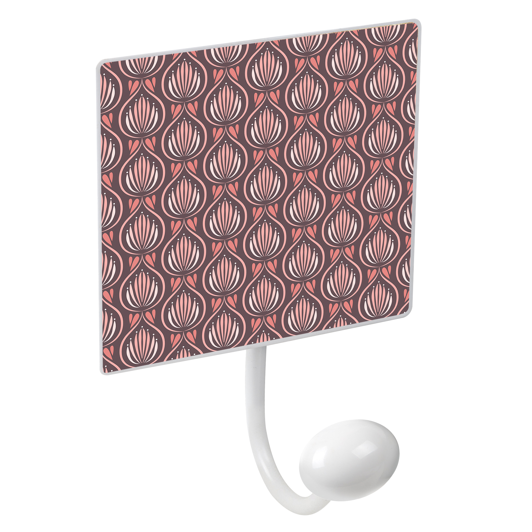 PERCHA pared metal diseño Retro Nórdico decoración MARSALA-ROSA con 1 GANCHO porcelana