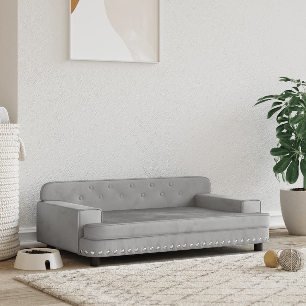 vidaXL Cama para perros de terciopelo 90x53x30 cm sofá para perros Color Azul, Crema, Gris claro y mas