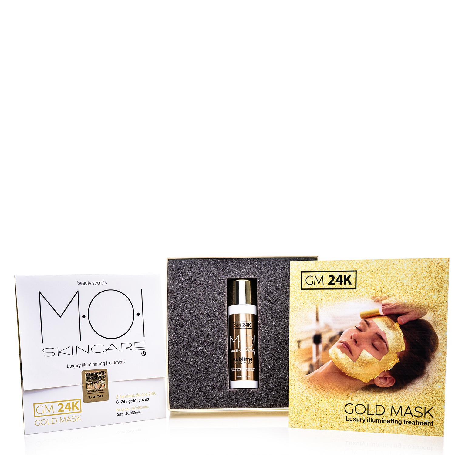 Tratamiento facial completo con láminas de oro GOLD MASK 24K Luxury MOI BEAUTY SECRETS