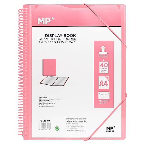 C.A | Carpeta A4 con Anillas y de 20 - 80 Fundas  | Clasificador de Documentos Transparente | Ideal Oficina, Estudio y Escuela