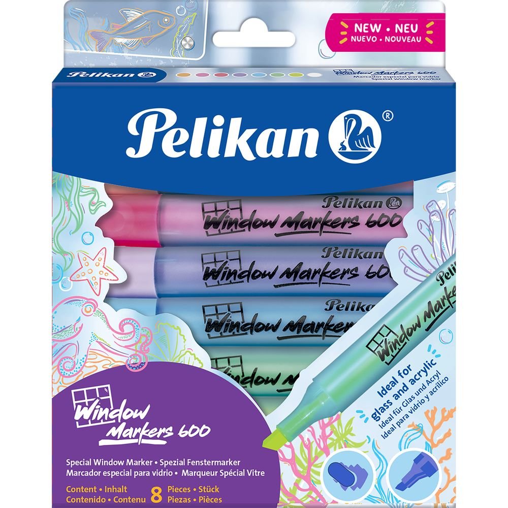 PELIKAN  ESTUCHE ROTULADOR WINDOW MARKER 600 PELIKAN 8 COLORES SURT PELIKAN