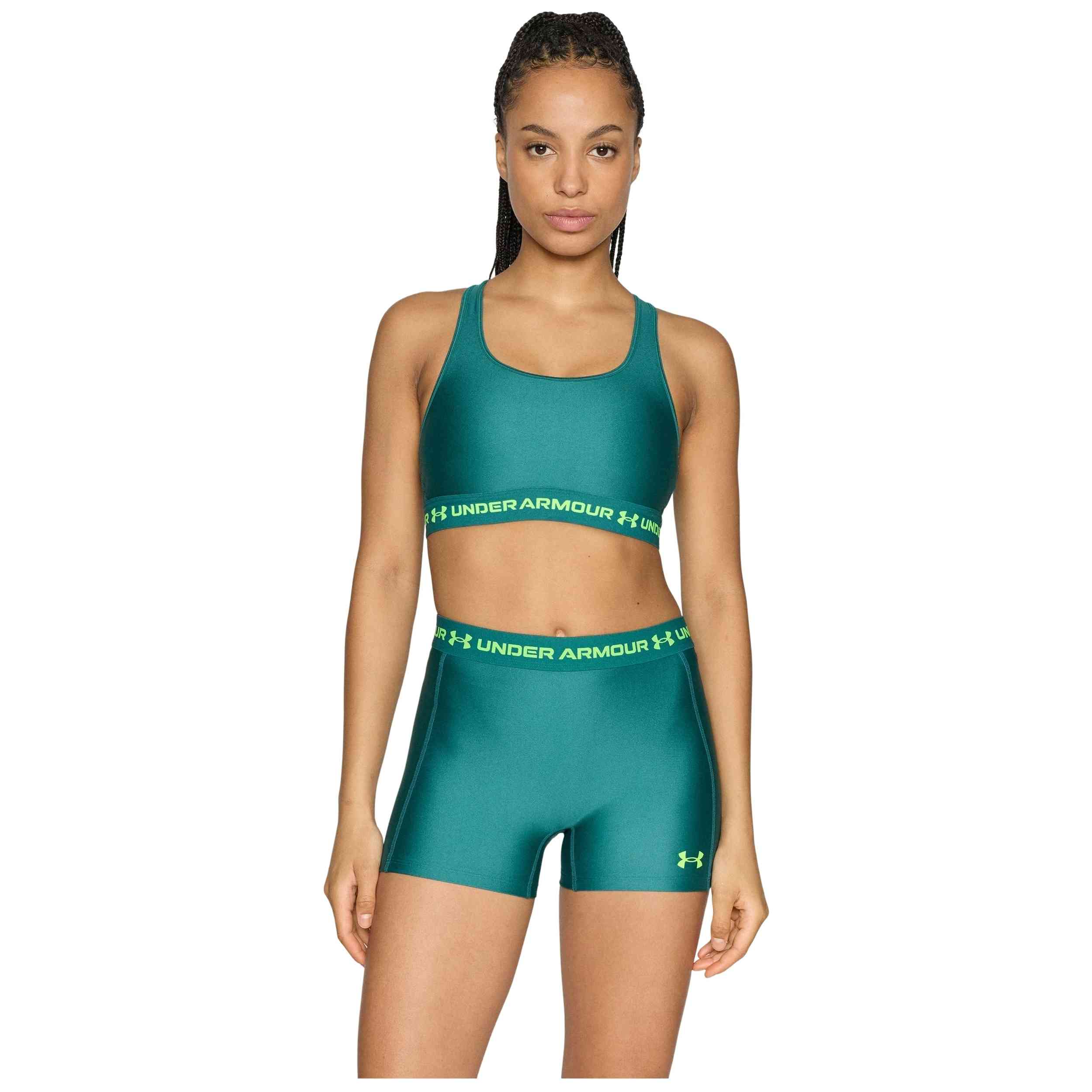 Camiseta Under Armour modelo Crossback Mid Bra en color Verde