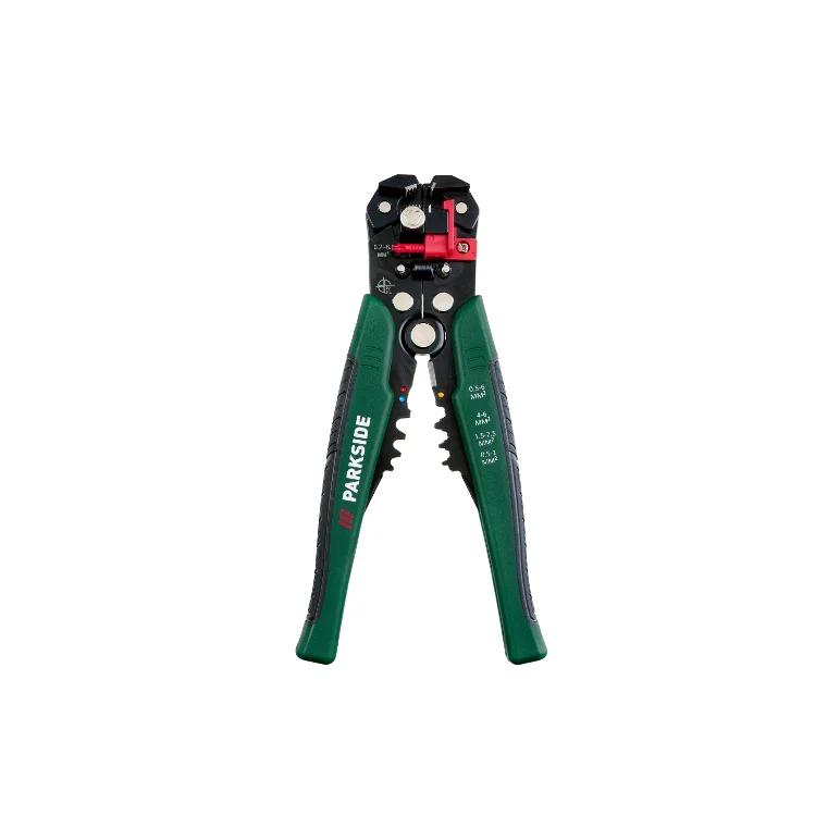 Parkside - Set de tenaza pelacables y crimpadora 3 en 1 para electricistas, con 231 piezas incluidas (ojales, regletas, conectores y fundas), acero y plástico