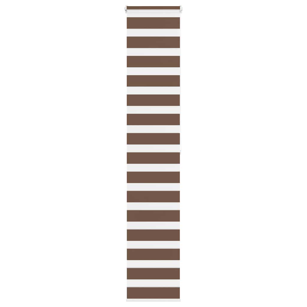 vidaXL Estor cebra marrón 45x200 cm tejido ancho 40,9 cm poliéster