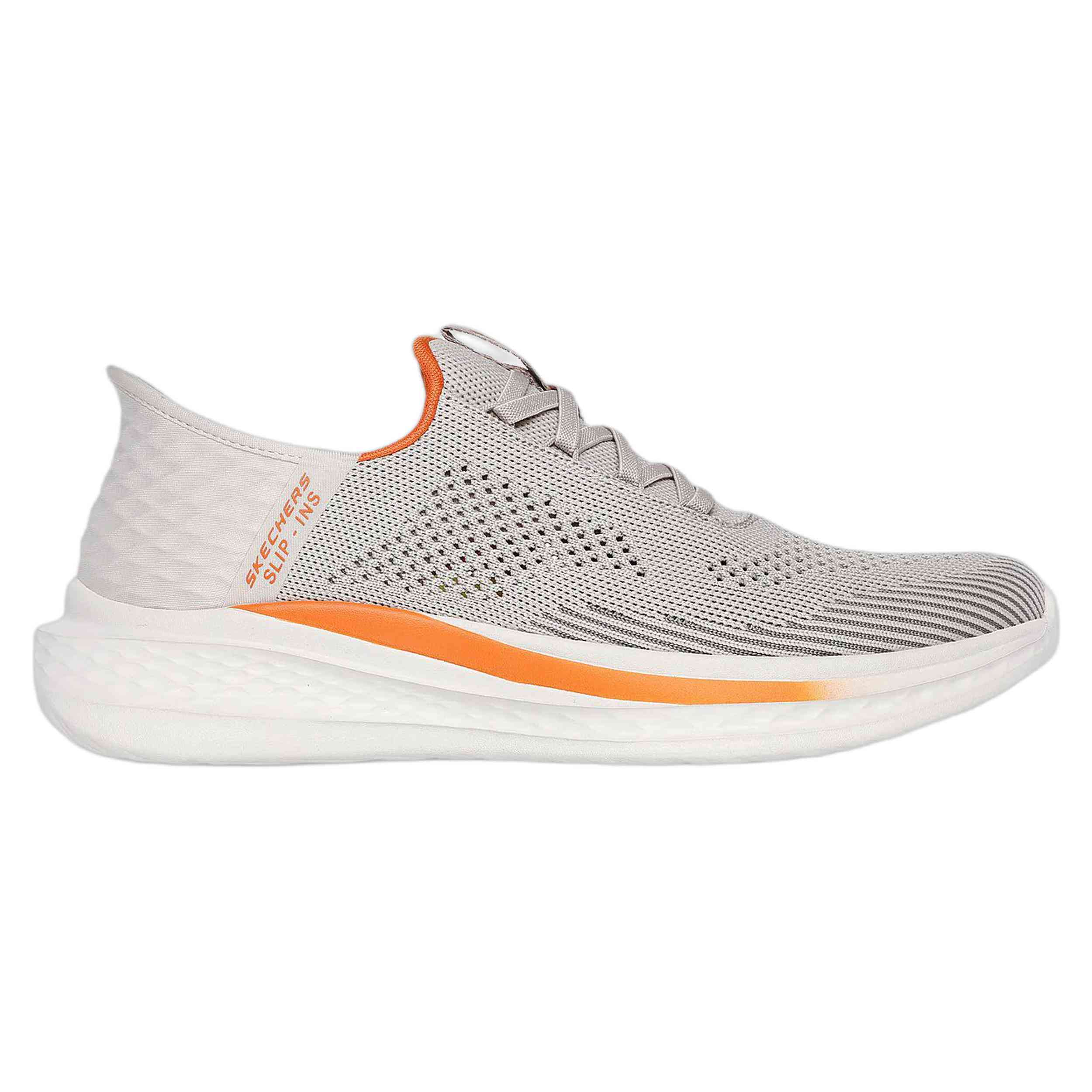 SKECHERS | Zapatillas Skechers Slip-ins RF: Slade Quinto para Hombre – Deportiva en Color Arena y Naranja – Sneakers Slip Ins – Air Cooled Memory Foam – Vegan – Apto para Lavadora – Cómodas – Modelo 210810-SND