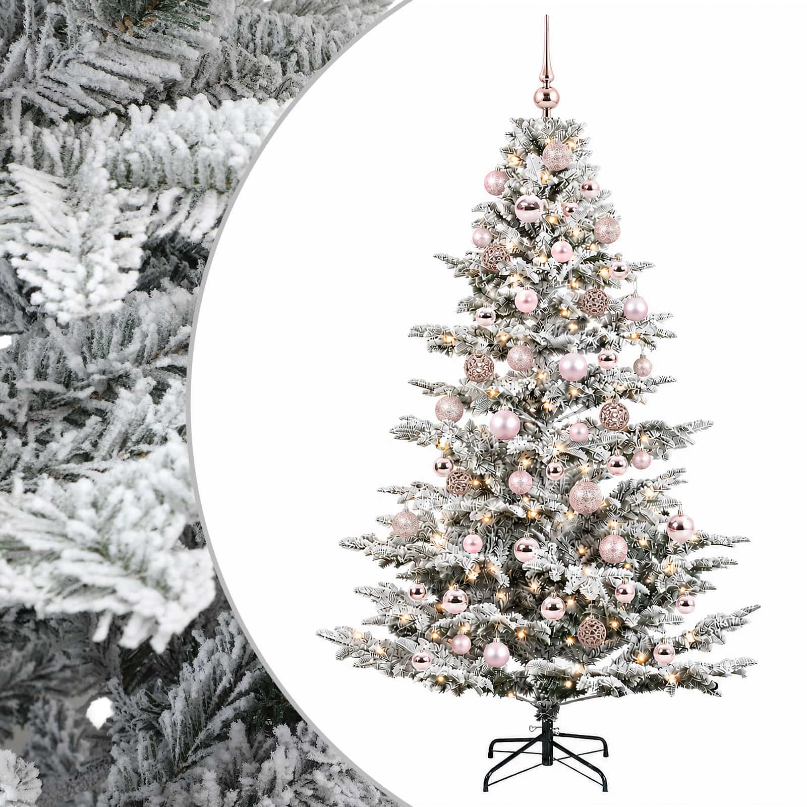 vidaXL Árbol de Navidad artificial con bolas 240 cm 300 LED