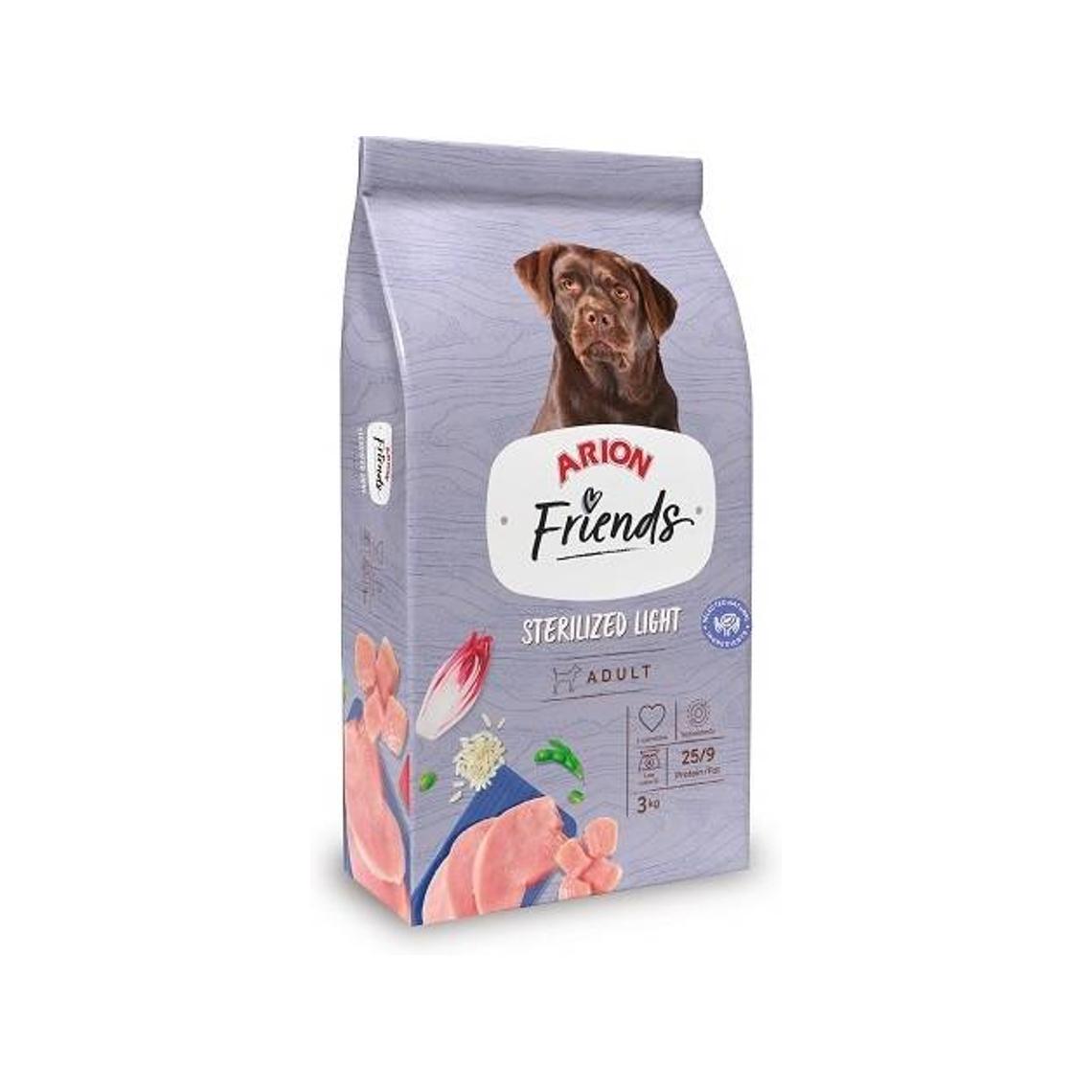 Arion Friends – Pienso para perros adultos esterilizados Arion Friends Light carne. 3 Kg