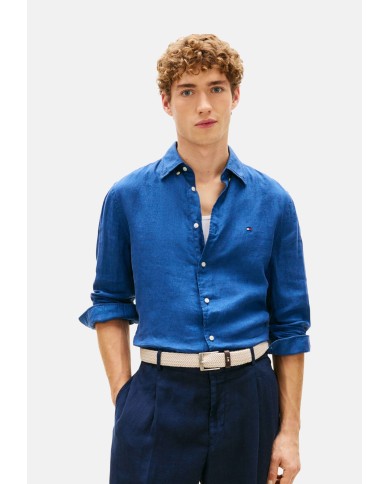 Tommy Hilfiger Camisa regular de lino con efecto lavado