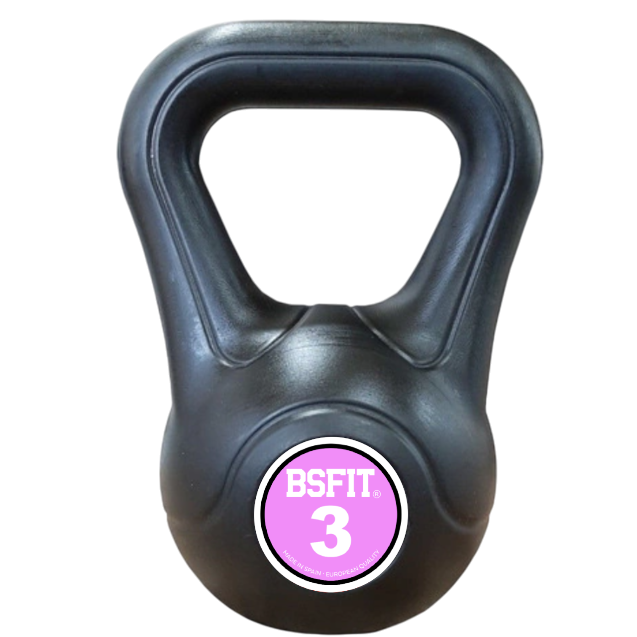 BSFIT Kettlebell Plástica Rellena Hormigón – Pesa Rusa Antideslizante Cross Training, Funcional, Entrenamiento en Casa y Gimnasio/set de kettlebell