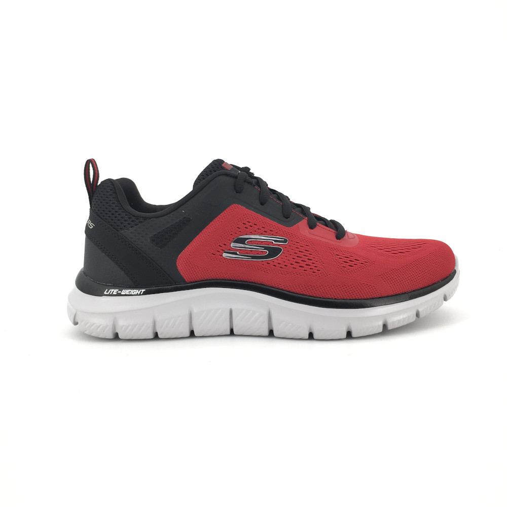 Deportivo Skechers para hombre, mod.232591, Deportivo combinado rojo y negro con plantilla acolchada muy cómodo