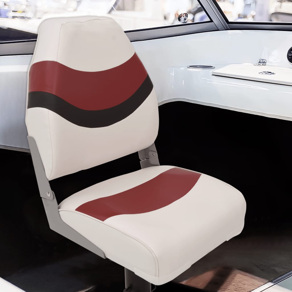 vidaXL Asiento para barco con pedestal giratorio 360° Color Blanco y rojo,  Blanco y azul, y mas