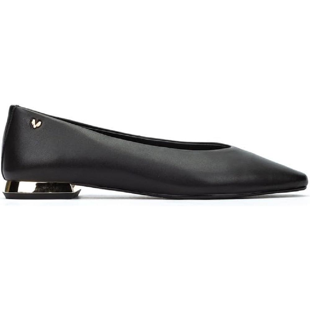 Martinelli VESCIA S009-B470PY, zapato de piel color negro, con tacón bajo forrafo en metalizado, muy cómodo.