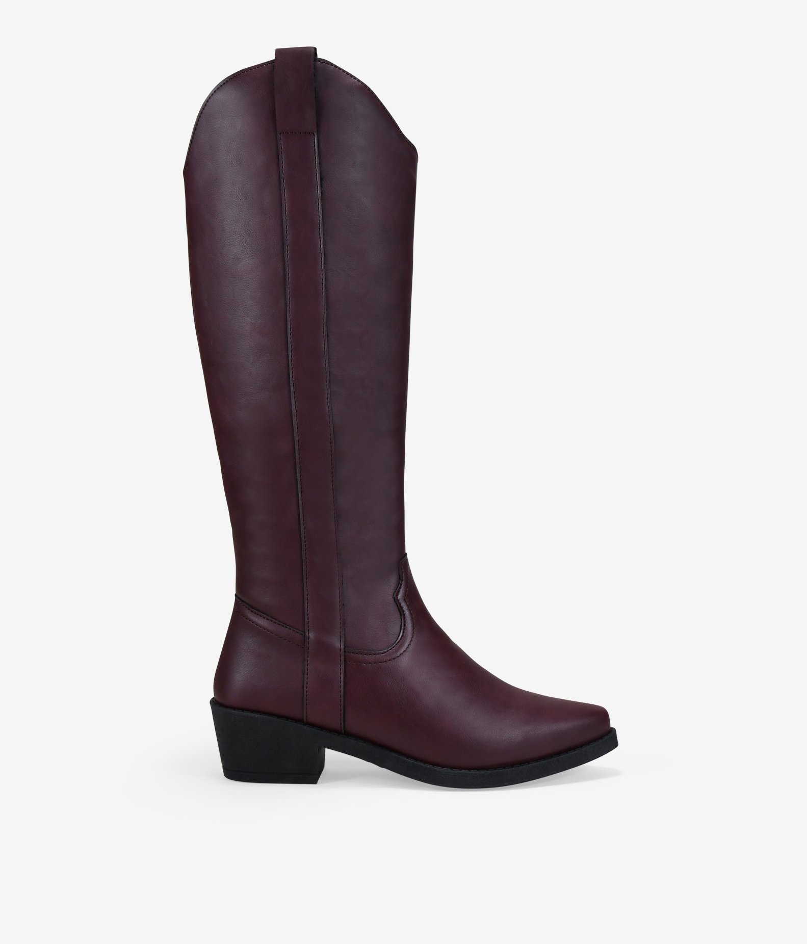 Bosanova Botas camperas de caña alta para mujer con doble tirador y suela con acabado en punta y tacón ancho de 5 cm. Cierre con cremallera.