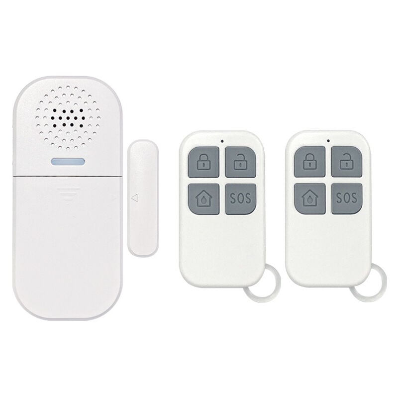 Alarma de puerta y ventana, sensor inalámbrico magnético, alarma SOS, sistema de seguridad para el hogar, seguridad infantil, con control remoto de 2 piezas