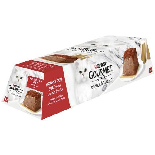 Gourmet Comida Húmeda Mousse Revelations de Buey para Gatos - 4x57 gr