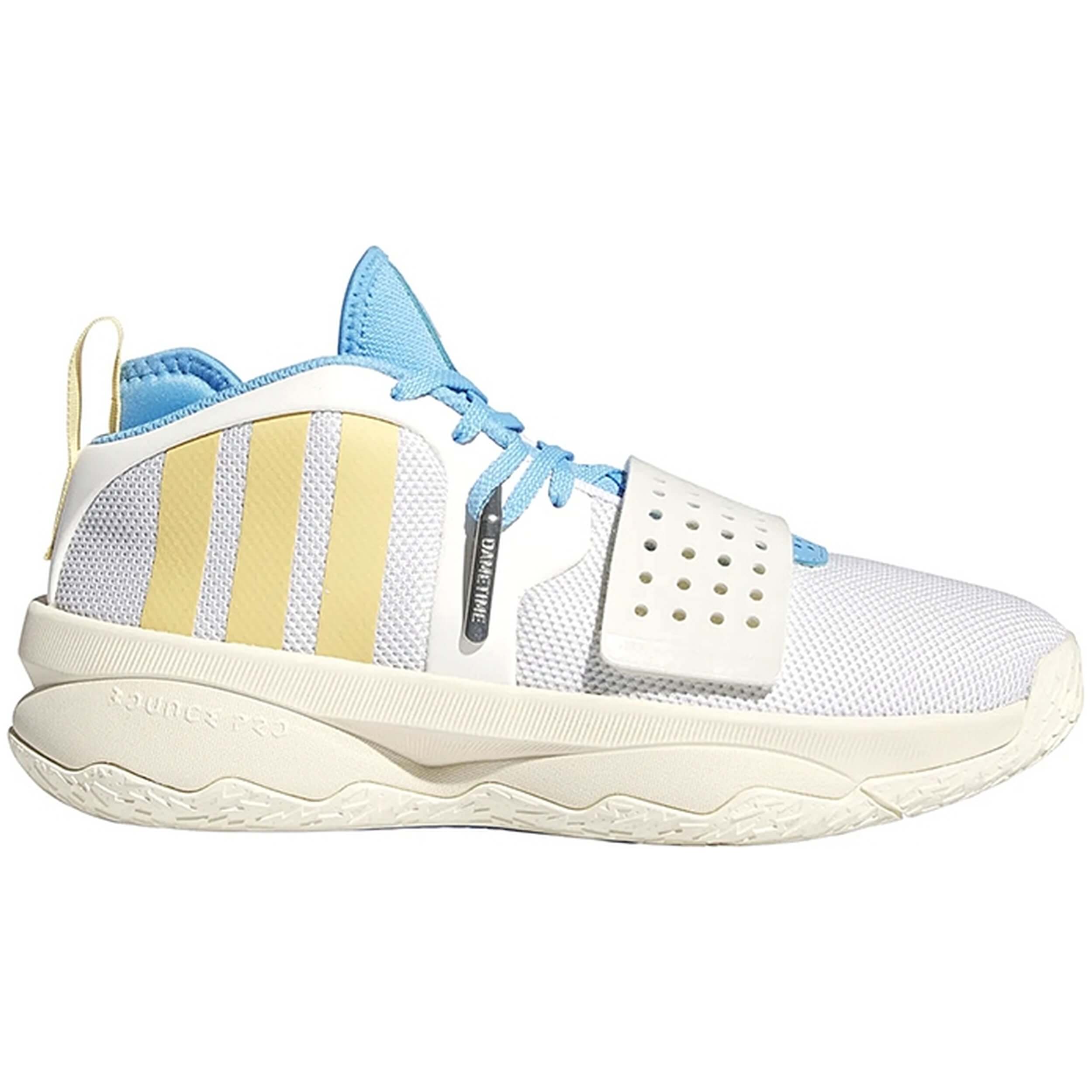 Zapatillas de Baloncesto Adidas Dame 8 Exptly para hombre en color blanco