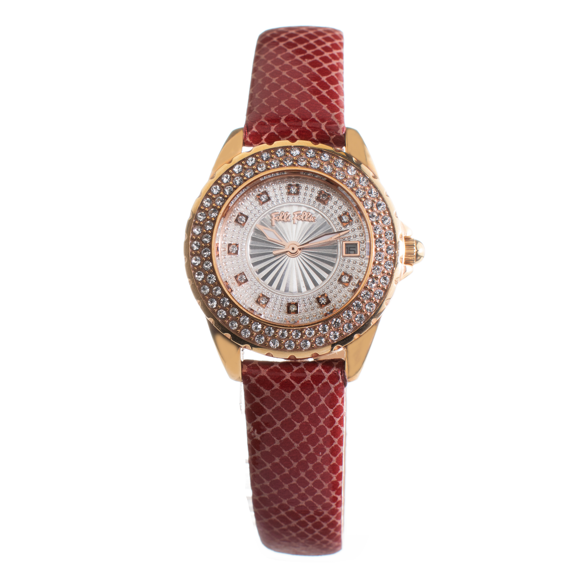Folli Follie Reloj Mujer Analogico Cuarzo con Correa de Cuero WF1B006STSR