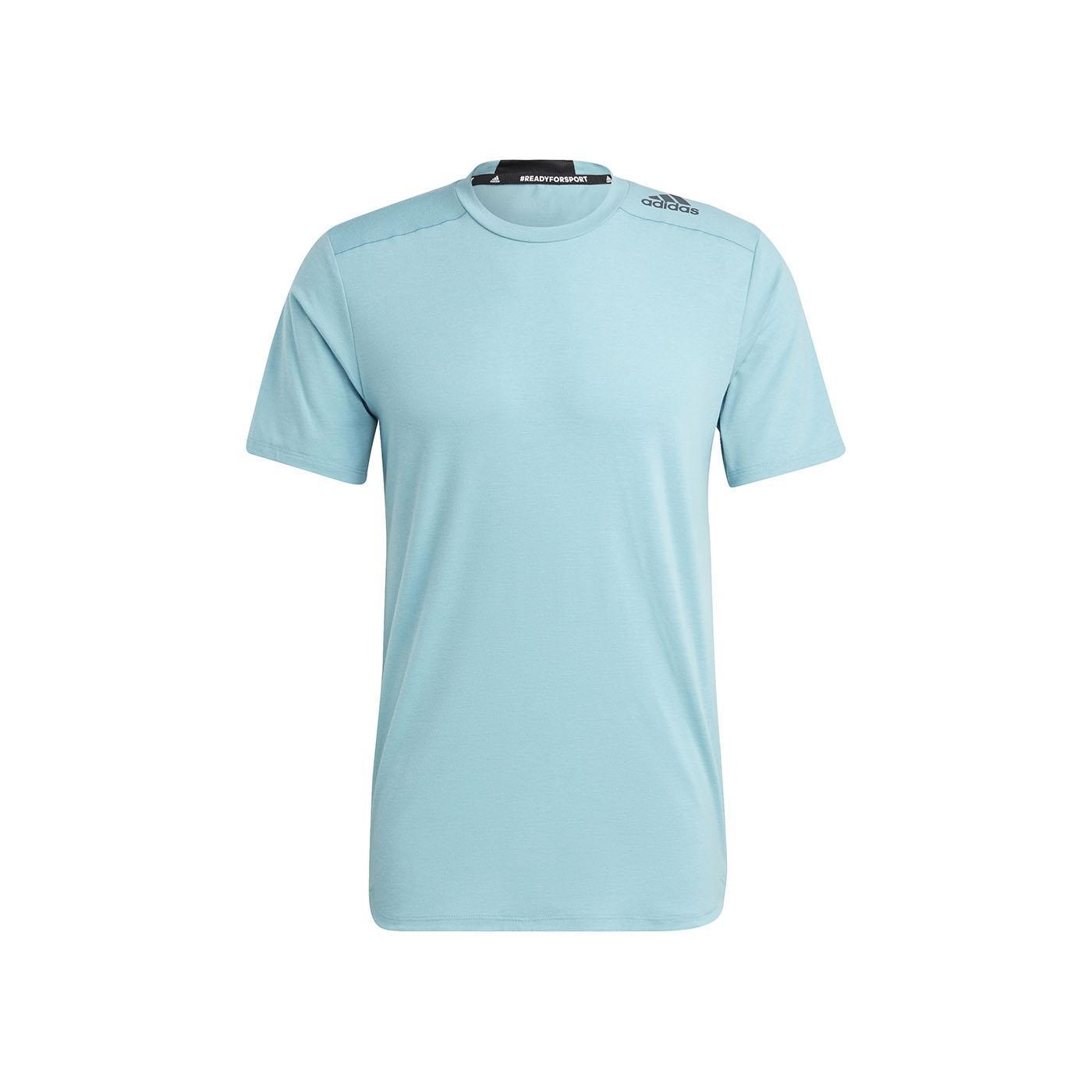 Camiseta Hombre Adidas Azul Entallada Tecnología Aeroready