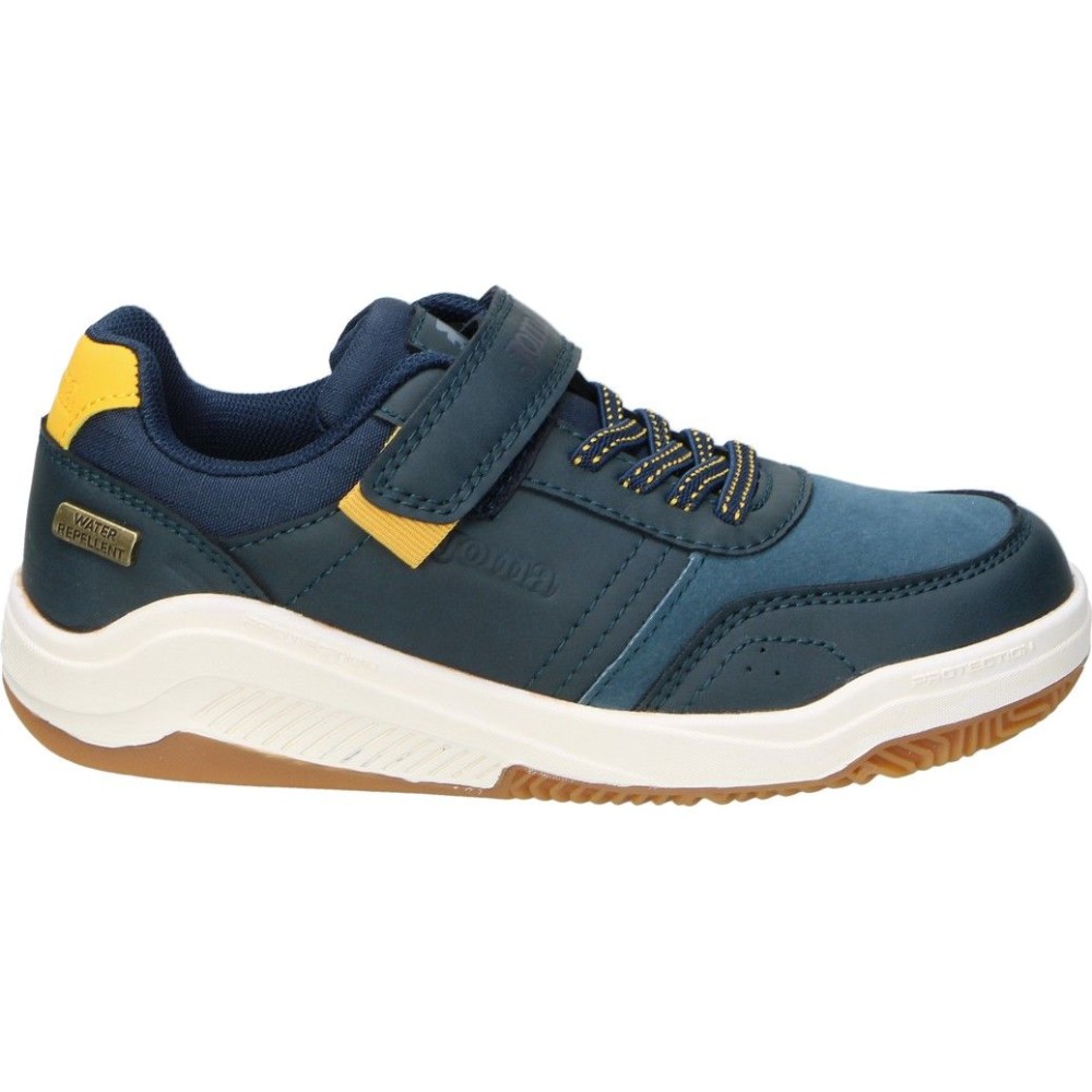JOMA | Zapatos Water Repellent Joma para Niño – Zapatos Casual en Color Azul Marino con Detalles en Amarillo – Zapato Cómodo con Cordones y Velcro – Resistente al Agua – Modelo JJARAW2503V