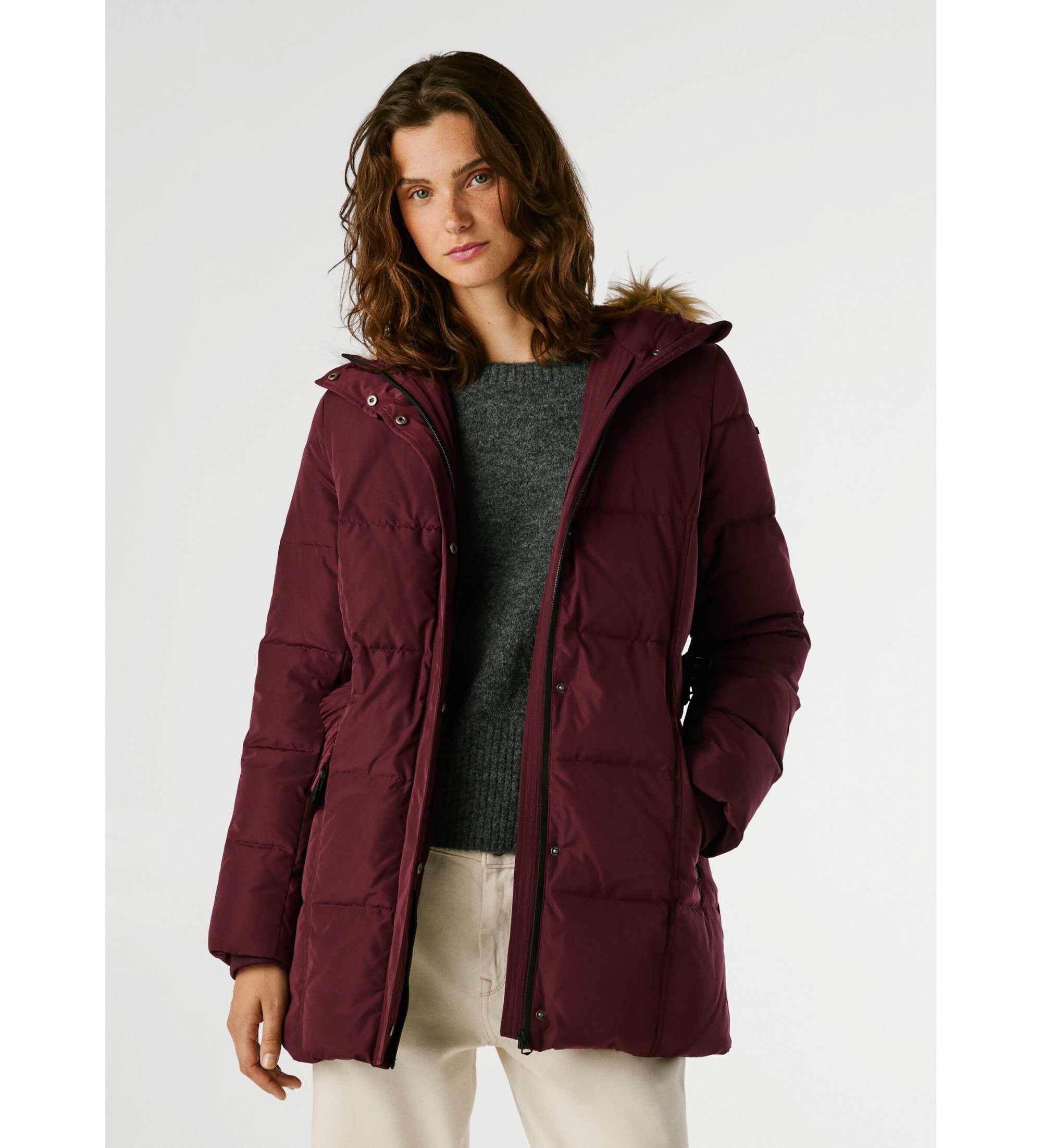 Pepe Jeans | Mujer | Abrigo Sarah granate