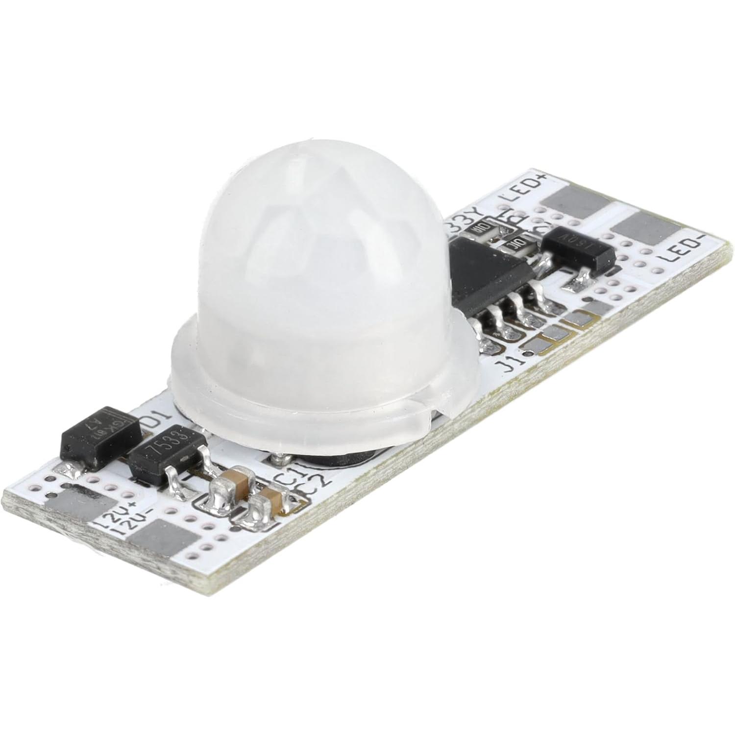 Jandei - Interruptor con Sensor de Movimiento PIR para Tira Led y Electrónica,12V y 24V DC 96W. Especial para Montaje en Perfiles de Aluminio