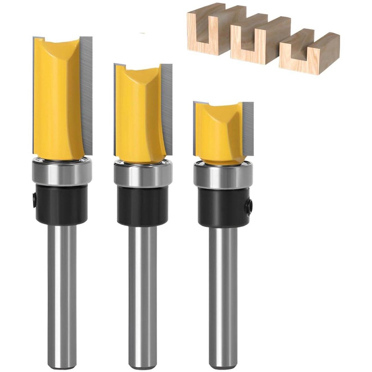 Allecto Plus - Juego de brocas de 6 mm para fresadora - Broca para madera - Juego de 3 brocas para fresadora