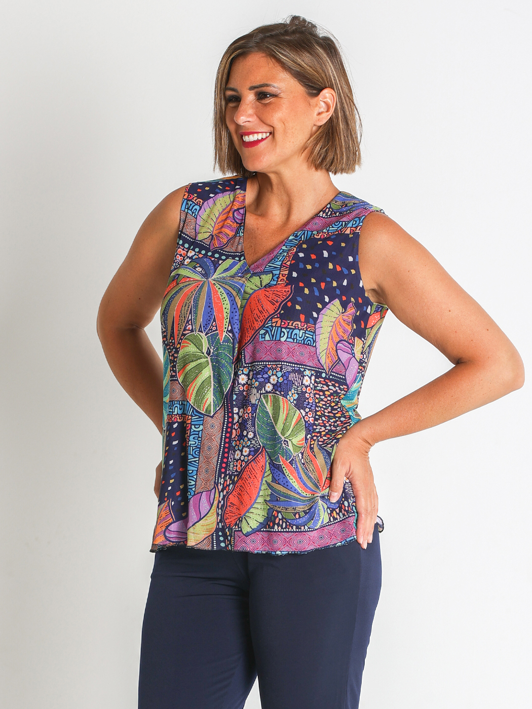 3670280  TOP TUL ESTAMPADO PES. RECICLADO