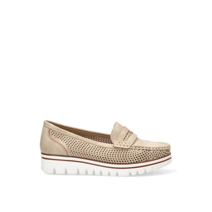 Nautico Kiova Mocasin Armony - Mujer - Suela Plana - Modelo 68010 - Color Beige